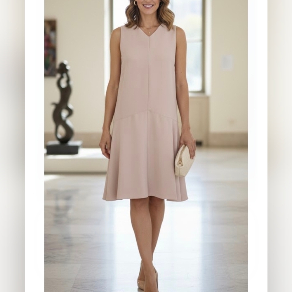 SPORTMAX nude abstract V-neck dress 8 minimalist maxmara